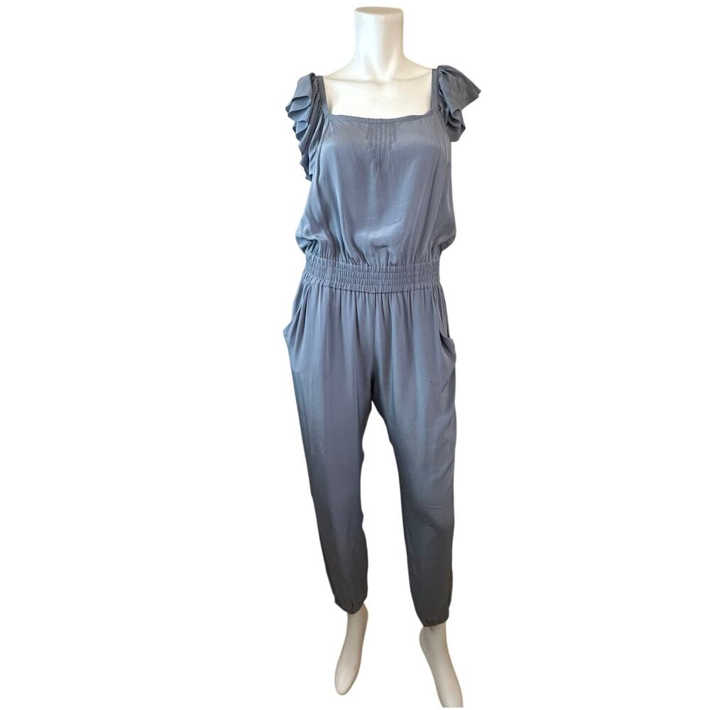 Skaist Taylor Blue Gray Silk Jumpsuit sz 4